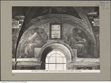 Vorderseite von Alinari [https://www.deutsche-digitale-bibliothek.de/content/lizenzen/rv-ez/] Die Sixtinische DeckeDie Vorfahren ChristiJosias, Jechoniam, Salatiel - , bh060162_recto. Foto.
