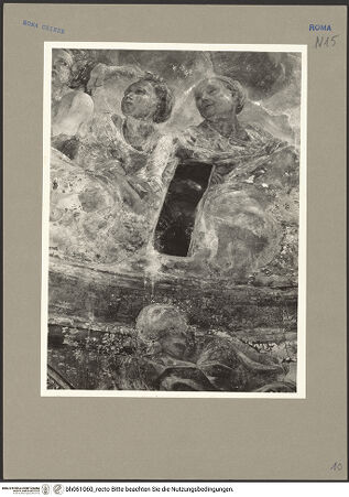 Vorderseite von ICCD [https://www.deutsche-digitale-bibliothek.de/content/lizenzen/rv-ez/] Szenen aus dem Marienleben und ProphetenHimmelfahrt Mariens - Detail, rechts (während der Restaurierung), bh061060_recto. Foto.