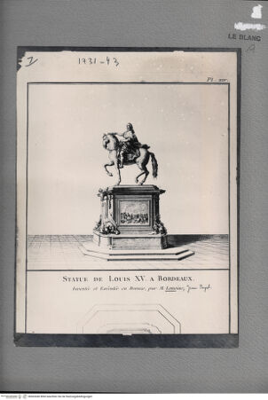 Vorderseite von unbekannt [http://creativecommons.org/publicdomain/mark/1.0/] Reiterstandbild Ludwigs XV. - , bh063040. Foto.