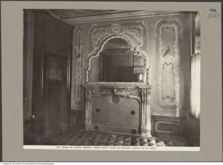 Vorderseite von Alinari [https://www.deutsche-digitale-bibliothek.de/content/lizenzen/rv-ez/] Casino VenierSala da Pranzo - Wand mit Kamin, bh063819_recto. Foto.