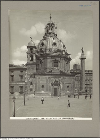 Vorderseite von Alinari [https://www.deutsche-digitale-bibliothek.de/content/lizenzen/rv-ez/] Santa Maria di Loreto - Fassade (Süd-West-Seite), bh064030_recto. Foto.
