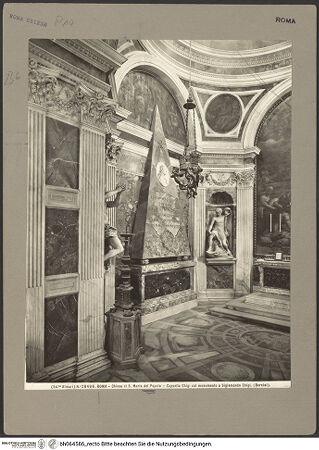 Vorderseite von Alinari [https://www.deutsche-digitale-bibliothek.de/content/lizenzen/rv-ez/] Santa Maria del PopoloCappella Chigi - Kappelleninneres; linke Wand und Altar, bh064586_recto. Foto.