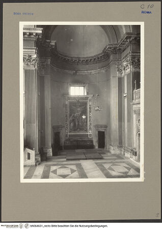 Vorderseite von ICCD [https://www.deutsche-digitale-bibliothek.de/content/lizenzen/rv-ez/] Sant'Atanasio dei Greci - Querarm links mit Altarnische, bh064631_recto. Foto.