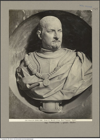 Vorderseite von Alinari [https://www.deutsche-digitale-bibliothek.de/content/lizenzen/rv-ez/] Büsten der Familie FrangipaneBüste des Muzio Frangipane (gestorben 1588) - , bh064741_recto. Foto.