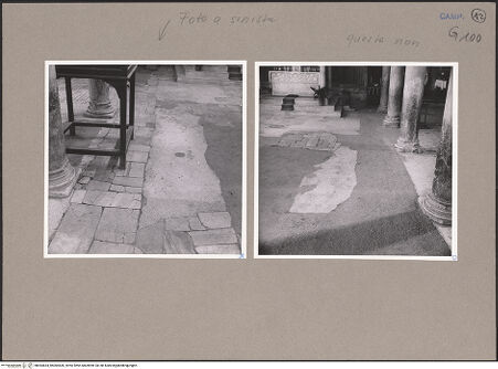 Vorderseite von unbekannt [https://www.deutsche-digitale-bibliothek.de/content/lizenzen/rv-fz/] FußbodenFragmente des Fußbodens des Dianatempels - Mittelschiff, südöstlicher Bereich, nach Osten, bh064834_bh064835_recto. Foto: Paeseler, Wilhelm.