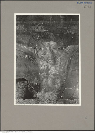 Vorderseite von Sopr.Mon.Lazio [https://www.deutsche-digitale-bibliothek.de/content/lizenzen/rv-ez/] Freskenzyklus mit Propheten und Szenen aus dem Leben ChristiKreuzigung - Detail: der Gekreuzigte, bh064935_recto. Foto.