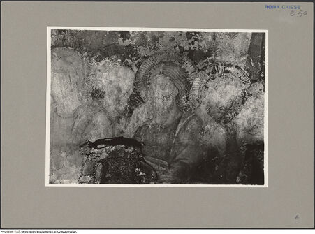 Vorderseite von Sopr.Mon.Lazio [https://www.deutsche-digitale-bibliothek.de/content/lizenzen/rv-ez/] Freskenzyklus mit Propheten und Szenen aus dem Leben ChristiDas letzte Abendmahl - Detail: Jünger, bh064938_recto. Foto.