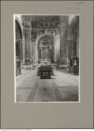 Vorderseite von Sopr. Mon. Laz. [https://www.deutsche-digitale-bibliothek.de/content/lizenzen/rv-ez/] San Girolamo della CaritàLanghaus - Richtung Chorkapelle, bh064942_recto. Foto.