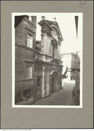 Vorderseite von Sopr. Mon. Laz. [https://www.deutsche-digitale-bibliothek.de/content/lizenzen/rv-ez/] San Girolamo della CaritàFassade - Fassade, bh064945_recto. Foto.