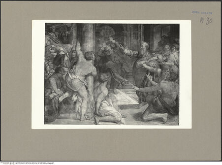 Vorderseite von ICCD [https://www.deutsche-digitale-bibliothek.de/content/lizenzen/rv-ez/] Ausstattung der Cappella Frangipane: Zyklus zum Leben des heiligen Paulus, Propheten und weitere SzenenBestrafung des Elymas - , bh065520_recto. Foto.