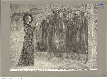 Vorderseite von Alinari [https://www.deutsche-digitale-bibliothek.de/content/lizenzen/rv-ez/] Szenen aus dem Leben der heiligen Katharina von AlexandrienDisput der heiligen Katharina mit fünfzig Philosophen im Beisein des Kaisers Maxentius - Detail: die Gelehrten werden verbrannt, bh065725_recto. Foto: Anderson, Domenico.