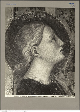 Vorderseite von Alinari [https://www.deutsche-digitale-bibliothek.de/content/lizenzen/rv-ez/] Szenen aus dem Leben der heiligen Katharina von AlexandrienMartyrium der heiligen Katharina: das Rad mit eisernen Nägeln wird von einem Engel mit dem Schwert zerstört - Detail: Katharina, bh065732_recto. Foto: Anderson, Domenico.