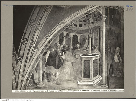 Vorderseite von Alinari [https://www.deutsche-digitale-bibliothek.de/content/lizenzen/rv-ez/] Szenen aus dem Leben der heiligen Katharina von AlexandrienDie heilige Katharina verweigert die Anbetung heidnischer Götterstatuen vor Kaiser Maxentius - , bh065738_recto. Foto: Anderson, Domenico.