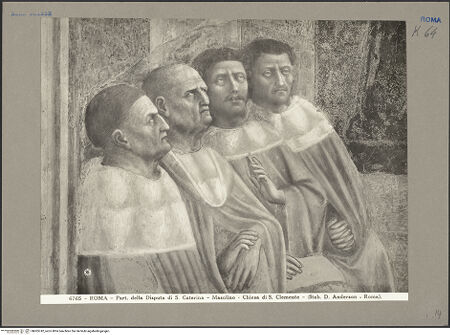 Vorderseite von Alinari [https://www.deutsche-digitale-bibliothek.de/content/lizenzen/rv-ez/] Szenen aus dem Leben der heiligen Katharina von AlexandrienDisput der heiligen Katharina mit fünfzig Philosophen im Beisein des Kaisers Maxentius - Detail: die Gelehrten, bh065742_recto. Foto: Anderson, Domenico.