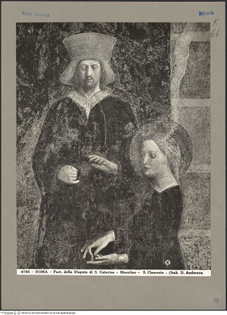 Vorderseite von Alinari [https://www.deutsche-digitale-bibliothek.de/content/lizenzen/rv-ez/] Szenen aus dem Leben der heiligen Katharina von AlexandrienDisput der heiligen Katharina mit fünfzig Philosophen im Beisein des Kaisers Maxentius - Detail: Katharina, bh065743_recto. Foto: Anderson, Domenico.