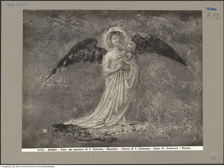 Vorderseite von Alinari [https://www.deutsche-digitale-bibliothek.de/content/lizenzen/rv-ez/] Szenen aus dem Leben der heiligen Katharina von AlexandrienEnthauptung der heiligen Katharina und Übertragung ihres Leichnams auf den Berg Sinai durch Engel - Detail: Der Engel mit der Seele Katharinas, bh065877_recto. Foto: Anderson, Domenico.