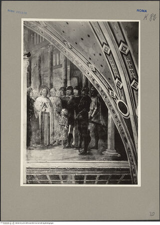 Vorderseite von ICCD [https://www.deutsche-digitale-bibliothek.de/content/lizenzen/rv-ez/] Szenen aus dem Leben des heiligen AmbrosiusWahl des heiligen Ambrosius durch den Zuruf eines Kindes - Gesamtansicht, bh066183_recto. Foto.