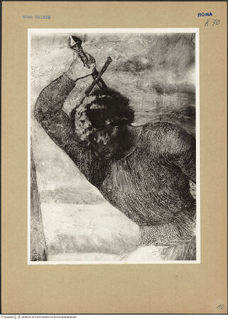 Vorderseite von ICCD [https://www.deutsche-digitale-bibliothek.de/content/lizenzen/rv-ez/] Szenen aus dem Leben der heiligen Katharina von AlexandrienEnthauptung der heiligen Katharina und Übertragung ihres Leichnams auf den Berg Sinai durch Engel - Detail: Scharfrichter, bh066238_recto. Foto.