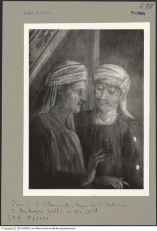 Vorderseite von ICCD [https://www.deutsche-digitale-bibliothek.de/content/lizenzen/rv-ez/] Szenen aus dem Leben des heiligen AmbrosiusBienen schwärmen um den Kopf des heiligen Ambrosius in der Wiege - Detail: Männer im Hintergrund, bh066292_recto. Foto.