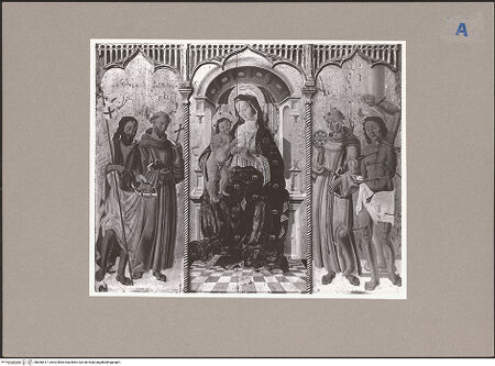 Vorderseite von Sopr. BAS NA [https://www.deutsche-digitale-bibliothek.de/content/lizenzen/rv-ez/] Madonna mit Kind und vier Heiligen - Gesamtansicht, bh066517_recto. Foto.