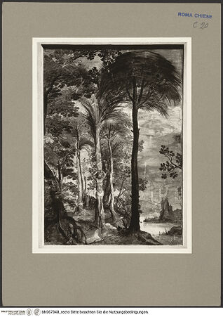 Vorderseite von ICCD [https://www.deutsche-digitale-bibliothek.de/content/lizenzen/rv-ez/] FreskenzyklusMärtyrerlandschaften (untere Wandzone) - Marter des Anachoreten Paphnutius in Ägypten, linke Wand, 3. Joch, bh067348_recto. Foto.