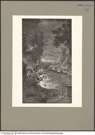 Vorderseite von ICCD [https://www.deutsche-digitale-bibliothek.de/content/lizenzen/rv-ez/] FreskenzyklusMärtyrerlandschaften (untere Wandzone) - Marter des heiligen Clemens "in insula Lycia", rechte Wand, 1. Joch, bh067360_recto. Foto.