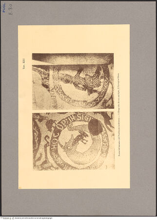 Vorderseite von unbekannt [https://www.deutsche-digitale-bibliothek.de/content/lizenzen/rv-fz/] Fußbodenmosaik des Presbyteriums (Der Baum der Erkenntnis, der Sündenfall, die Königin von Saba, Salomo, Tiere) - Mosaik der Vierung, Detail: Drache (links), Königin von Saba (rechts), bh068205_recto. Foto.