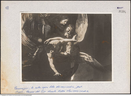 Vorderseite von unbekannt [https://www.deutsche-digitale-bibliothek.de/content/lizenzen/rv-fz/] Die sieben Werke der Barmherzigkeit - Oberes Teil: Madonna und Engel, bh068270_recto. Foto.