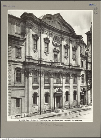 Vorderseite von Alinari [https://www.deutsche-digitale-bibliothek.de/content/lizenzen/rv-ez/] Santa Maria in VallicellaOratorio di San Filippo Neri - Fassade, bh068703_recto. Foto.
