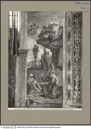 Vorderseite von Alinari [https://www.deutsche-digitale-bibliothek.de/content/lizenzen/rv-ez/] Szenen aus dem Leben des heiligen Bernhardin von SienaStigmatisation des heiligen Franziskus - Gesamtansicht, bh069202_recto. Foto.