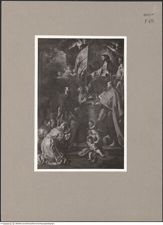 Vorderseite von Sopr. BAS NA [https://www.deutsche-digitale-bibliothek.de/content/lizenzen/rv-ez/] Der heilige Bonaventura erhält von Maria das Leichenbanner - Gesamtansicht, bh069635_recto. Foto.