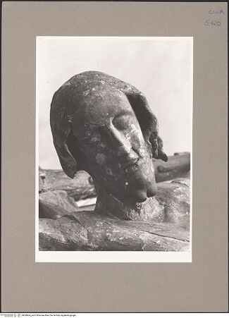 Vorderseite von Sopr. BAS NA [https://www.deutsche-digitale-bibliothek.de/content/lizenzen/rv-ez/] Altarkreuz - Detail: Kopf, bh069664_recto. Foto.