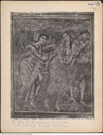 Vorderseite von Alinari [https://www.deutsche-digitale-bibliothek.de/content/lizenzen/rv-ez/] Szenen aus dem Alten Testament, Martyriumsszene und HeiligendarstellungenVertreibung Adams und Evas aus dem Paradies - Gesamtansicht, bh069776_recto. Foto.
