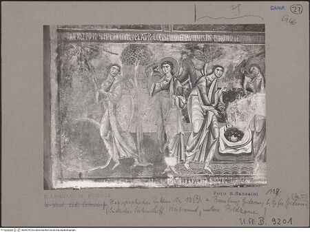 Vorderseite von Bibliotheca Hertziana [https://www.deutsche-digitale-bibliothek.de/content/lizenzen/rv-fz/] Szenen aus dem Alten Testament, Martyriumsszene und HeiligendarstellungenBerufung Gideons; Gideon bringt das Opfer dar - Gideon und der Engel, bh069794_recto. Foto: Sansaini, Renato.