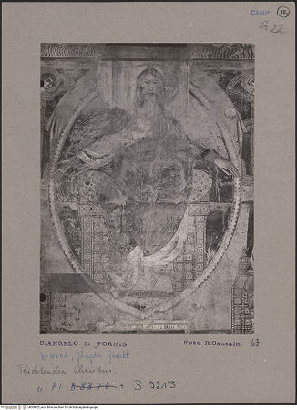 Vorderseite von Bibliotheca Hertziana [https://www.deutsche-digitale-bibliothek.de/content/lizenzen/rv-fz/] Jüngstes GerichtChristus in der Mandorla thronend - Detail: Christus, bh069803_recto. Foto: Sansaini, Renato.