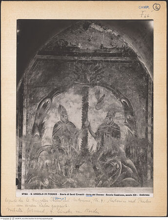 Vorderseite von Alinari [https://www.deutsche-digitale-bibliothek.de/content/lizenzen/rv-ez/] Vier Szenen aus dem Leben der heiligen Einsiedler Antonius Abbas und PaulusDrittes Joch: Antonius und Paulus werden von einem Raben gespeist - Gesamtansicht, bh069816_recto. Foto.