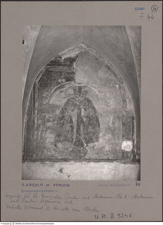 Vorderseite von Bibliotheca Hertziana [https://www.deutsche-digitale-bibliothek.de/content/lizenzen/rv-fz/] Vier Szenen aus dem Leben der heiligen Einsiedler Antonius Abbas und PaulusZweites Joch: Der heilige Antonius begrüßt den heiligen Paulus - Gesamtansicht, bh069829_recto. Foto: Sansaini, Renato.