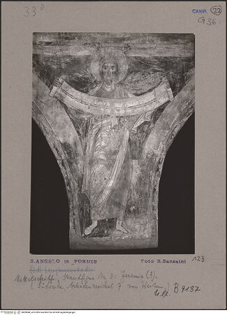 Vorderseite von Bibliotheca Hertziana [https://www.deutsche-digitale-bibliothek.de/content/lizenzen/rv-fz/] Szenen aus dem Neuen Testament und ProphetenSüdwand: Szenen aus dem Leben Christi und ProphetenArkadenzwickel: Ganzfigurige Prophetendarstellungen mit Namensbezeichnung und SpruchbandProphet Jeremias - Gesamtansicht, bh069848_recto. Foto: Sansaini, Renato.