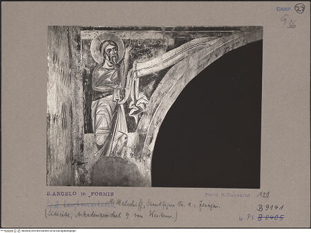 Vorderseite von Bibliotheca Hertziana [https://www.deutsche-digitale-bibliothek.de/content/lizenzen/rv-fz/] Szenen aus dem Neuen Testament und ProphetenSüdwand: Szenen aus dem Leben Christi und ProphetenArkadenzwickel: Ganzfigurige Prophetendarstellungen mit Namensbezeichnung und SpruchbandProphet Jesaja - Gesamtansicht, bh069850_recto. Foto: Sansaini, Renato.