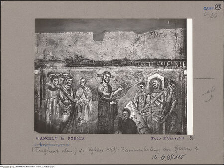 Vorderseite von Bibliotheca Hertziana [https://www.deutsche-digitale-bibliothek.de/content/lizenzen/rv-fz/] Szenen aus dem Neuen Testament und ProphetenSüdwand: Szenen aus dem Leben Christi und ProphetenUnteres Register: Lehrtätigkeit Christi und Beginn der PassionAuferweckung des Lazarus - Gesamtansicht, bh069884_recto. Foto: Sansaini, Renato.