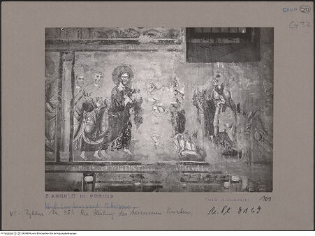 Vorderseite von Bibliotheca Hertziana [https://www.deutsche-digitale-bibliothek.de/content/lizenzen/rv-fz/] Szenen aus dem Neuen Testament und ProphetenNordwand: Szenen aus dem Leben Christi und ProphetenMittleres Register: Transfiguration und Gleichnisse JesuNordwand, mittleres Register: Heilung eines Besessenen - Gesamtansicht, bh069889_recto. Foto: Sansaini, Renato.