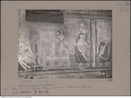 Vorderseite von Bibliotheca Hertziana [https://www.deutsche-digitale-bibliothek.de/content/lizenzen/rv-fz/] Szenen aus dem Neuen Testament und ProphetenNordwand: Szenen aus dem Leben Christi und ProphetenMittleres Register: Transfiguration und Gleichnisse JesuGleichnis vom Armen und Reichen (in drei Feldern) - Rechtes Feld: der Reiche im Höllenfeuer; der Arme in Abrahams Schoß, bh069890_recto. Foto: Sansaini, Renato.