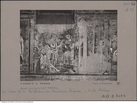 Vorderseite von Bibliotheca Hertziana [https://www.deutsche-digitale-bibliothek.de/content/lizenzen/rv-fz/] Szenen aus dem Neuen Testament und ProphetenNordwand: Szenen aus dem Leben Christi und ProphetenMittleres Register: Transfiguration und Gleichnisse JesuGleichnis vom barmherzigen Samariter (in drei Feldern) - Rechtes Feld: Unterbringung in der Herberge, bh069892_recto. Foto: Sansaini, Renato.