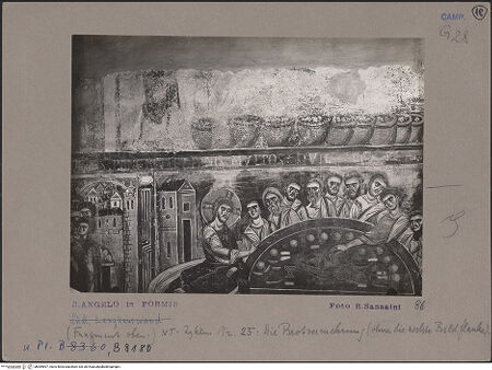 Vorderseite von Bibliotheca Hertziana [https://www.deutsche-digitale-bibliothek.de/content/lizenzen/rv-fz/] Szenen aus dem Neuen Testament und ProphetenNordwand: Szenen aus dem Leben Christi und ProphetenMittleres Register: Transfiguration und Gleichnisse JesuGleichnis vom unbarmherzigen Gläubiger - Teilansicht, bh069897_recto. Foto: Sansaini, Renato.