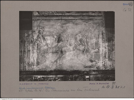 Vorderseite von Bibliotheca Hertziana [https://www.deutsche-digitale-bibliothek.de/content/lizenzen/rv-fz/] Szenen aus dem Neuen Testament und ProphetenNordwand: Szenen aus dem Leben Christi und ProphetenMittleres Register: Transfiguration und Gleichnisse JesuNordwand, mittleres Register: Zinsgroschen - Gesamtansicht, bh069899_recto. Foto: Sansaini, Renato.