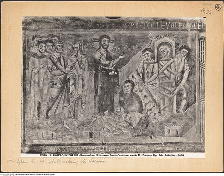 Vorderseite von Alinari [https://www.deutsche-digitale-bibliothek.de/content/lizenzen/rv-ez/] Szenen aus dem Neuen Testament und ProphetenSüdwand: Szenen aus dem Leben Christi und ProphetenUnteres Register: Lehrtätigkeit Christi und Beginn der PassionAuferweckung des Lazarus - Gesamtansicht, bh069905_recto. Foto: Anderson, Domenico.