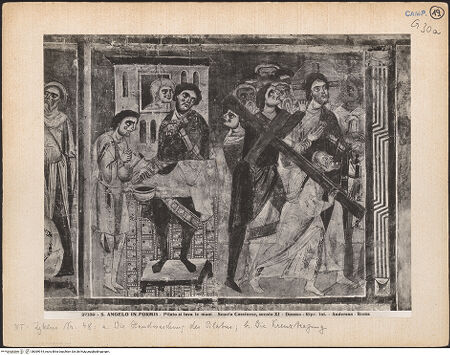 Vorderseite von Alinari [https://www.deutsche-digitale-bibliothek.de/content/lizenzen/rv-ez/] Szenen aus dem Neuen Testament und ProphetenNordwand: Szenen aus dem Leben Christi und ProphetenUnteres Register: Passion und Erscheinungen ChristiHandwaschung des Pilatus und Kreuztragung - Gesamtansicht, bh069914_recto. Foto: Anderson, Domenico.