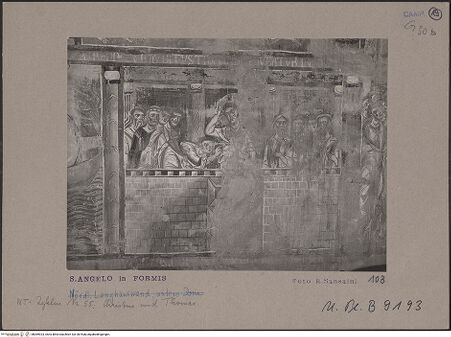 Vorderseite von Bibliotheca Hertziana [https://www.deutsche-digitale-bibliothek.de/content/lizenzen/rv-fz/] Szenen aus dem Neuen Testament und ProphetenNordwand: Szenen aus dem Leben Christi und ProphetenUnteres Register: Passion und Erscheinungen ChristiDer ungläubige Thomas - Gesamtansicht, bh069923_recto. Foto: Sansaini, Renato.