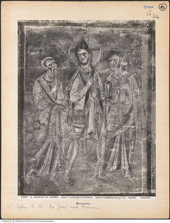 Vorderseite von Alinari [https://www.deutsche-digitale-bibliothek.de/content/lizenzen/rv-ez/] Szenen aus dem Neuen Testament und ProphetenNordwand: Szenen aus dem Leben Christi und ProphetenUnteres Register: Passion und Erscheinungen ChristiGang nach Emmaus - Gesamtansicht, bh069925_recto. Foto: Anderson, Domenico.