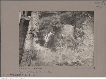 Vorderseite von Bibliotheca Hertziana [https://www.deutsche-digitale-bibliothek.de/content/lizenzen/rv-fz/] Majestas Domini mit Evangelistensymbolen, Erzengeln, Stifter und HeiligemApsiskalotte: Thronender Christus, umgeben von Evangelistensymbolen - Johannesadler, bh069969_recto. Foto: Sansaini, Renato.